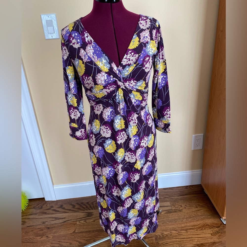 BODEN FIG MARIGOLD TWIST FRONT JERSEY DRESS - SIZE US 4L, NEW